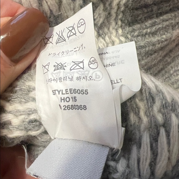 J.Crew Wool Cashmere Blend Turtleneck Sweater XS Gray Geometric Winter Ski Knit - Picture 6 of 12